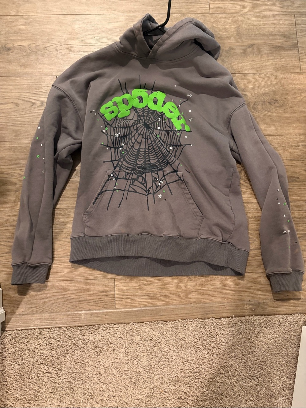 Sp5der Wait Web hoodie ( Slate Grey)